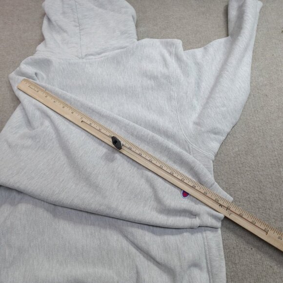 Vintage Champion Sweater Medium Gray Reverse Weave USA Blank Warm Up Hoodie - Picture 9 of 10